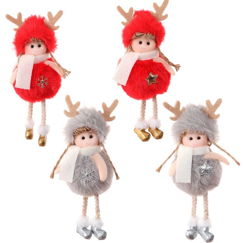 Cross-border Christmas plush angel pendant for children cute doll girl gift Christmas tree pendant