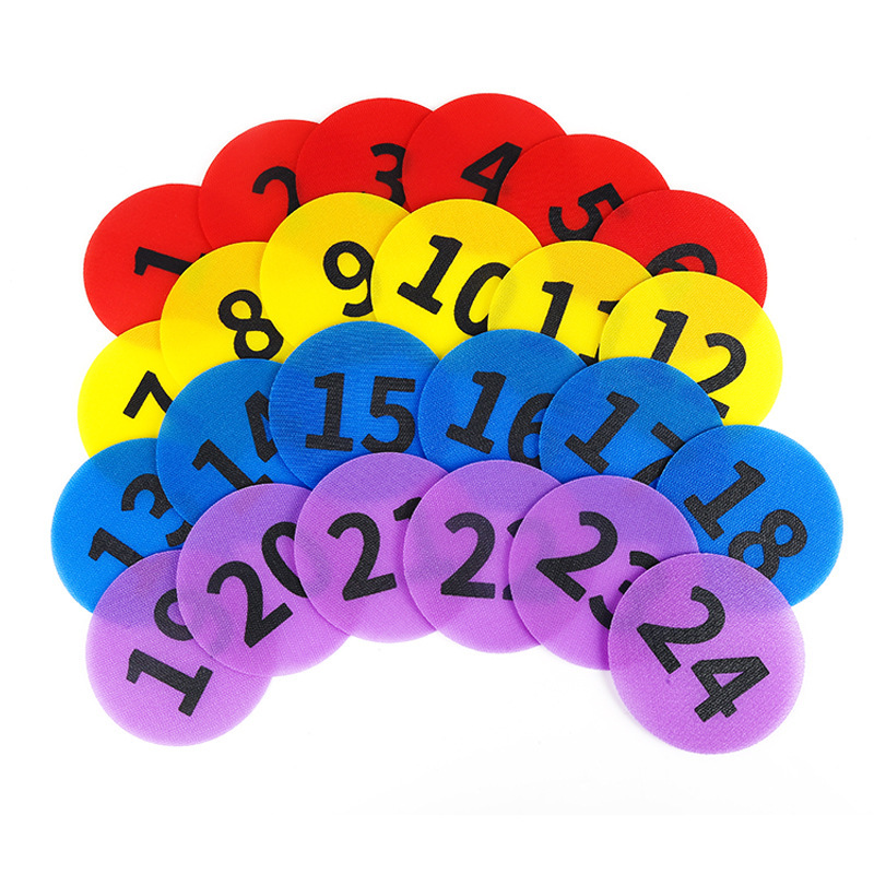 彩色地毯标记魔术贴儿童益智游戏训练定位贴圆形数字地毯魔术贴