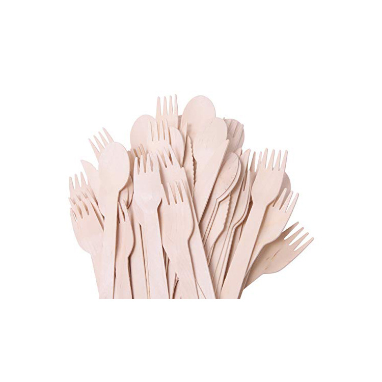 Juego de caja de papel desechable de madera de abedul de Amazon, cuchillo, tenedor y cuchara desechables de madera de abedul, artículos de cocina ecológicos y biodegradables.