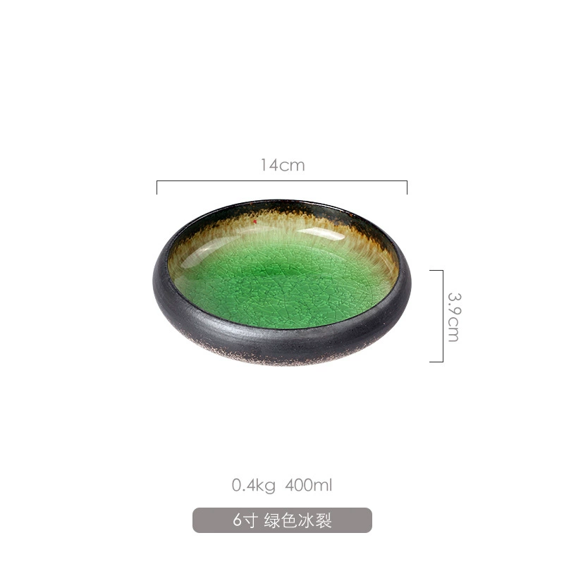 Ceramic circular deep plate, Japanese and Korean snacks, plates Japanese -style cooking tableware Sushi soup plate washing