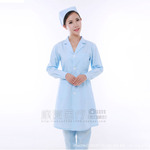 大褂医生护士服男女长袖冬装修身美容学生药店工作实验校服蓝色