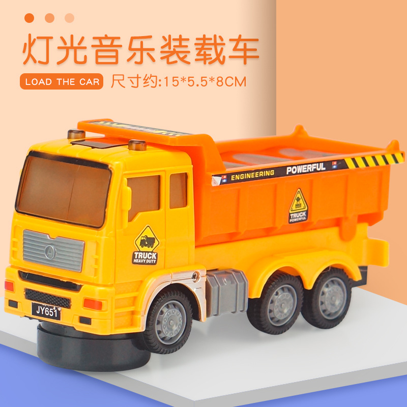 Juguetes de parada al por mayor coche eléctrico grande vehículo de ingeniería universal juguete 4D música ligera modelo de coche de juguete para niños