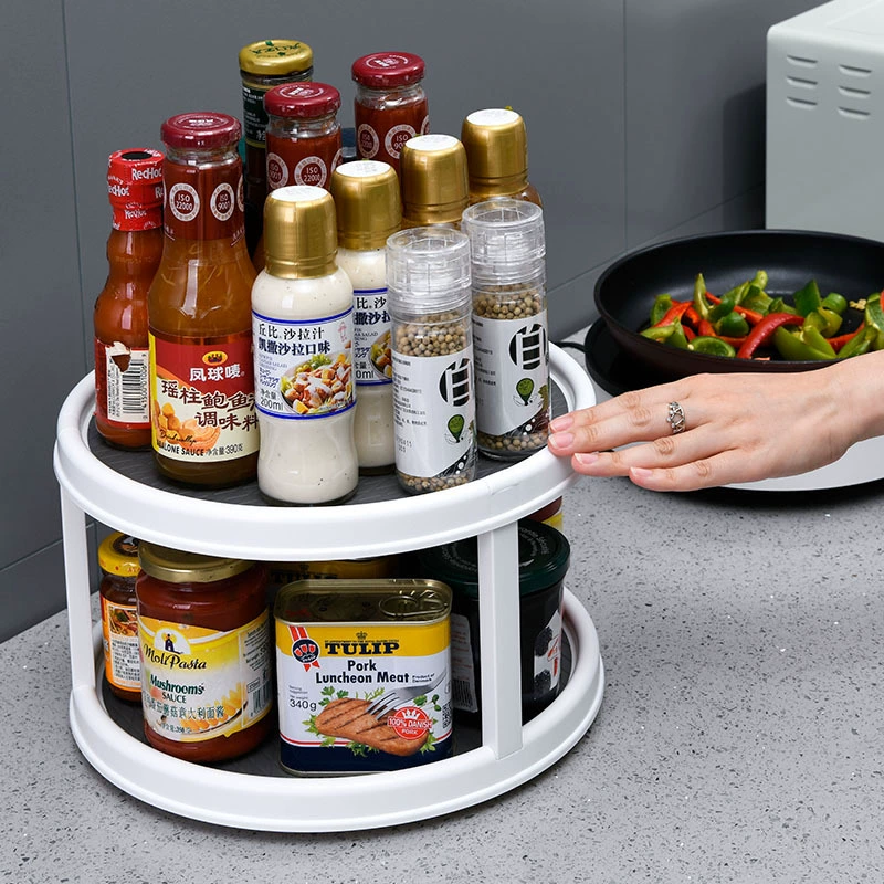 Кухонные приправы Двухслойный вращающийся ящик для хранения Ящик для приправ Централизованный ящик для хранения приправ Коробка для приправ