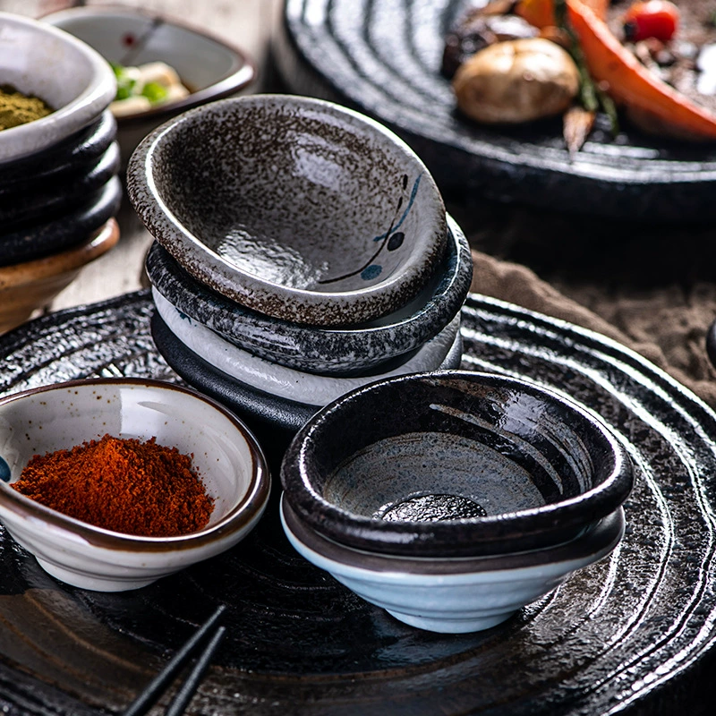 美光烧 Japanese and Korean sauce seasoning disc Ceramic Creative Snacks Creative Small Bowl Hotel Hotel Tableware