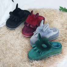 新款棉拖鞋女高跟厚底居家保暖冬可爱室内室外月子毛毛鞋拖鞋