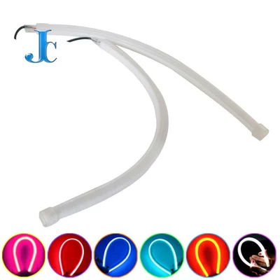 Car led tear light guide strip 60CM 45cm monochrome steering daytime running light flexible glue car light 30cm (Dönmə işıqları)