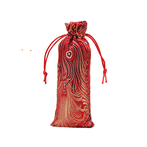 Wholesale silk wooden comb bag brocade literary toy packaging bag horn comb drawstring storage bag comb bag calligraphy bag