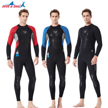 新款3MM潜水服男连体长袖加厚防寒浮潜冲浪服湿式保暖水母泳衣SCR