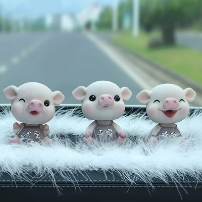 Goddess Center Console Ornaments – Car ornaments - purple-family-photo-3-pigs-large-feather-pad