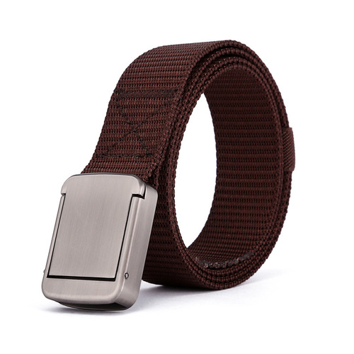 Wholesale Nylon Belt with Alloy Buckle for Men and Women, Casual Student Military Style Belt, Fashionable and Versatile Canvas Belt