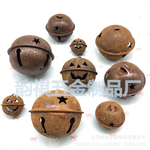 Rusty Bell, Old Rust Color Bell, Antique Rust Star Hole Bell, Christmas Decoration Pendant Source Manufacturer