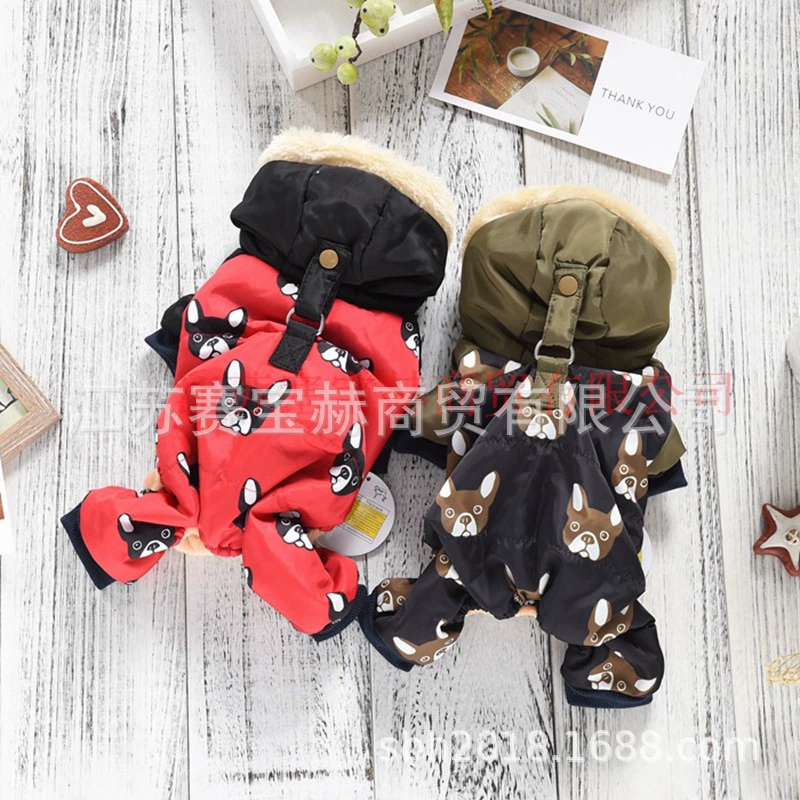 Пальто с хлопковой подкладкой Fadou с принтом для домашних животных, четвероногое золотистое Ретривер, год большой собаки, Новая осень-зима на флисовой подкладке плюс хлопковый свитер, пальто с хлопковой подкладкой для маленьких и средних собак