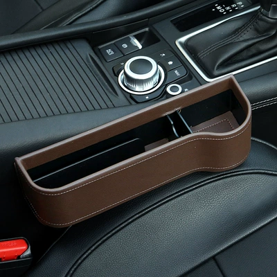 Accessories, Car Crevice Organizer, Car storage bag/box - brown-co-driver-second-generation-leather