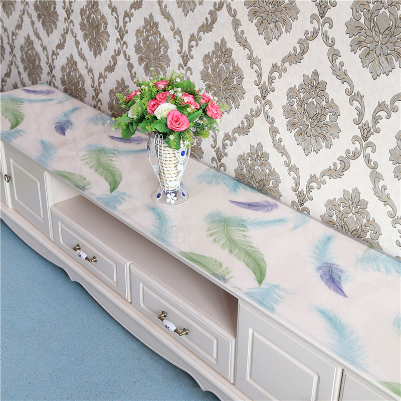 pvc Tablecloth Waterproof and Oil-proof Disposable Dining Table Cloth Coffee Table TV Cabinet Tablecloth Transparent Frosted Soft Glass Clearance Style