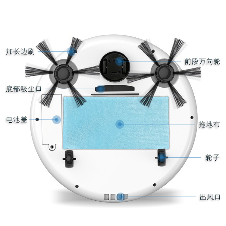 Robot de barrido inteligente de barrido y arrastre integrado carga doméstica aspiradora automática transfronteriza pequeños electrodomésticos regalo al por mayor