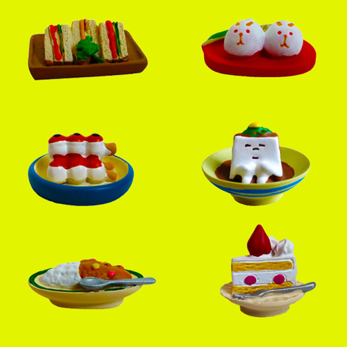 Food and toys Japanese ZAKKS tea set matcha sake iron teapot cake dots INS scene decoration resin crafts pendulum