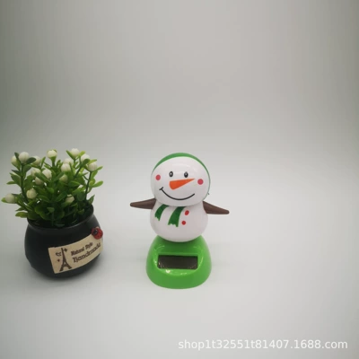 Car ornaments – Series Doll Swing Car - green-round-head-santa-claus