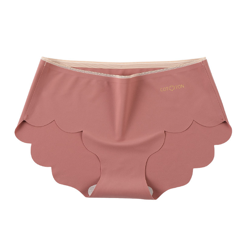 De gama alta de una pieza de ropa interior sin costuras de algodón puro de las mujeres de seda antibacteriano de corte casual transpirable Mediados de cintura calzoncillos Otoño e Invierno Nuevo