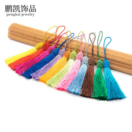 10cm wrapped line ancient style tassel tassel vertical Chinese knot DIY clothing hanging tassel bookmark handmade accessories wholesale