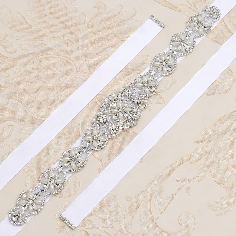 Fabricante en stock simple lujo perla rhinestone cintura sello popular cintura cadena diamante incrustado dama vestido Boda nupcial cinturón