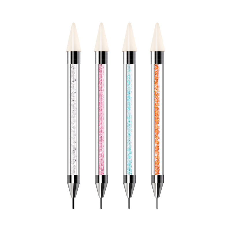 Cross-Border herramienta de perforación de uñas de 4 colores acrílico taladro de doble cabeza crayón multifuncional cera cabeza taladro pluma de uñas