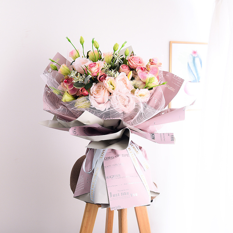 Li Zhi Ran Inglés de doble cara engrosado papel de embalaje de flores de papel de embalaje de flores de regalo material de embalaje abierto