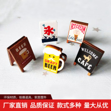 日系可爱猫咪木质便签夹简约卡通喷绘留言夹奶油胶diy材料配件