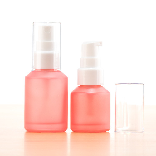 Glass skincare cosmetic travel sample bottles, squeeze bottles, water, lotion, foundation, dropper bottles, mist bottles