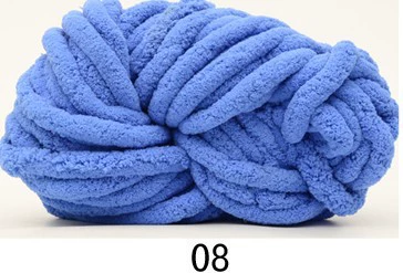 Super‑chunky Iceland chenille yarn, polyester, 2 cm thick single‑strand, 250 g bundle