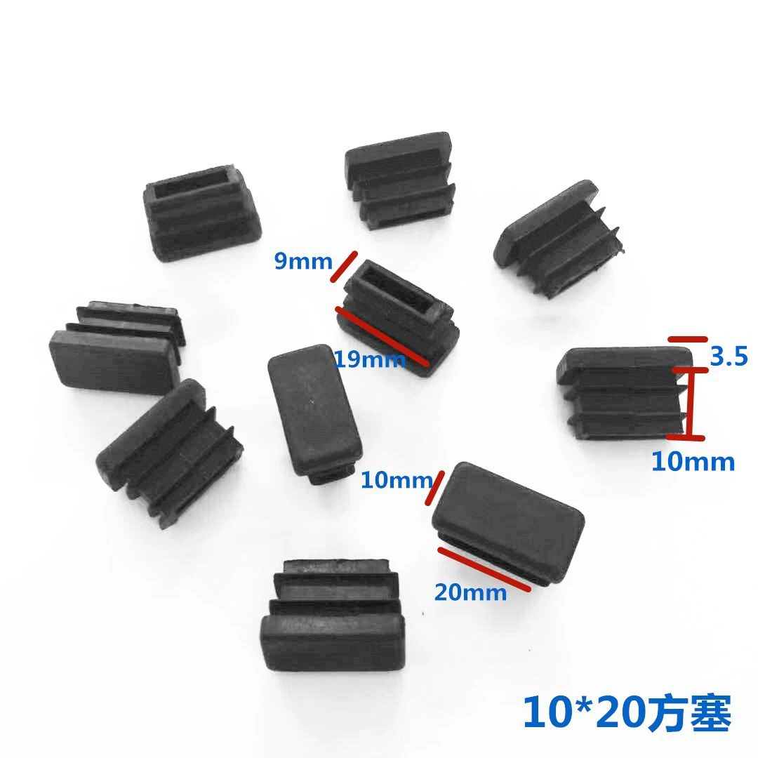 10*20 прямоугольная Резьбовая заглушка квадратная труба внутренняя заглушка из нержавеющей стали алюминиевая труба стол и стул Мебель заглушка подушка для ног