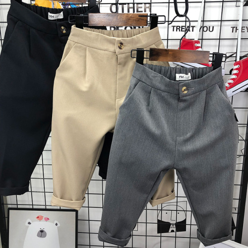 Children's Western Pants 2024 New Korean Style Children's Pants Medium and Small Children's Long Pants Stylish Boys' Suit Pants Factory Dropshipping One Piece