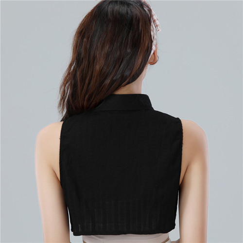 Stylish 3D Embossed Women's Shirt Collar Cotton Linen Women Autumn/Winter Decorative Collar Ladies Shirt Collar Korean Version