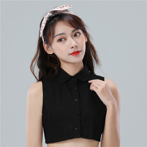 Stylish 3D Embossed Women's Shirt Collar Cotton Linen Women Autumn/Winter Decorative Collar Ladies Shirt Collar Korean Version