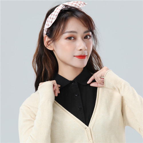 Stylish 3D Embossed Women's Shirt Collar Cotton Linen Women Autumn/Winter Decorative Collar Ladies Shirt Collar Korean Version