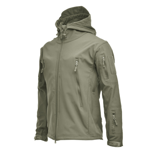 Direct Manufacturer Sales Shark Skin Softshell Jacket Camouflage Hooded Fleece Coat Waterproof Windproof Hiking Warm Winter Outerwear