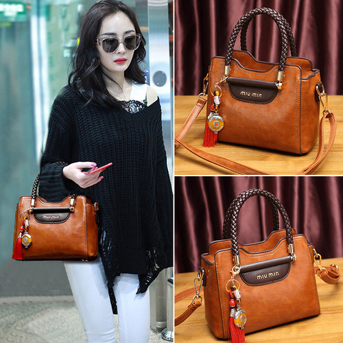 Leather handbags for women  new fashion trendy versatile cowhide crossbody bag women elegant top-handle bag shoulder bag