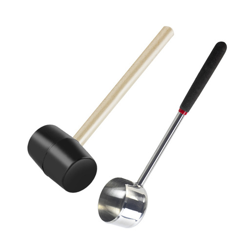Factory-supplied stainless steel coconut opener set coconut green tender coconut opening tool coconut meat plane wooden handle coconut opening hammer