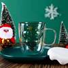 Internet celebrity high -temperature Christmas cup glass gladed star wish double cup breakfast milk cup gift Mark coffee