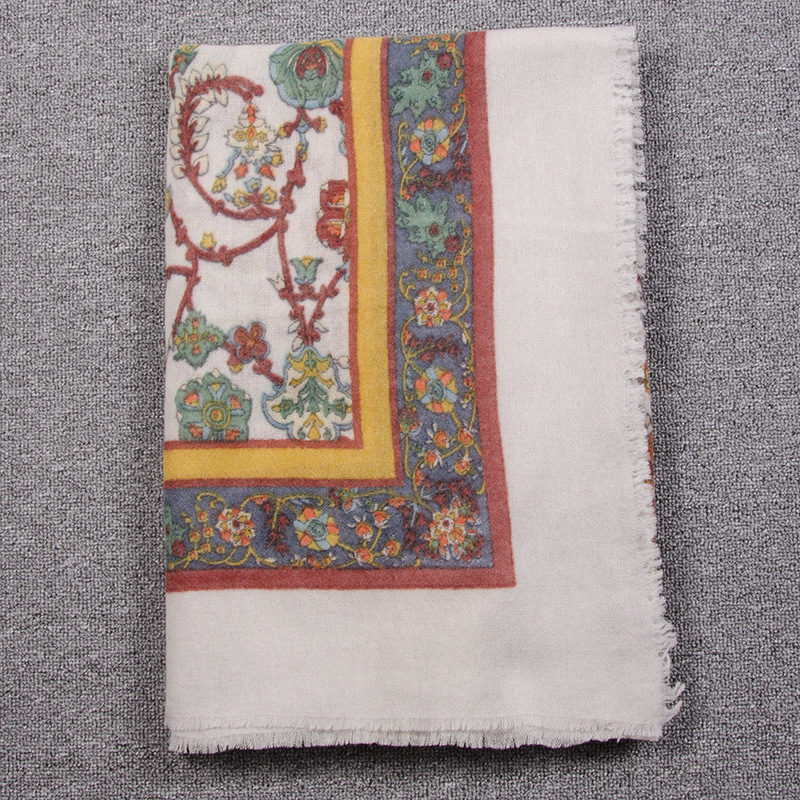 2019 nueva fábrica al por mayor de Mongolia Interior lana hervida serie Fanhua bufanda Cachemira Otoño e Invierno chal