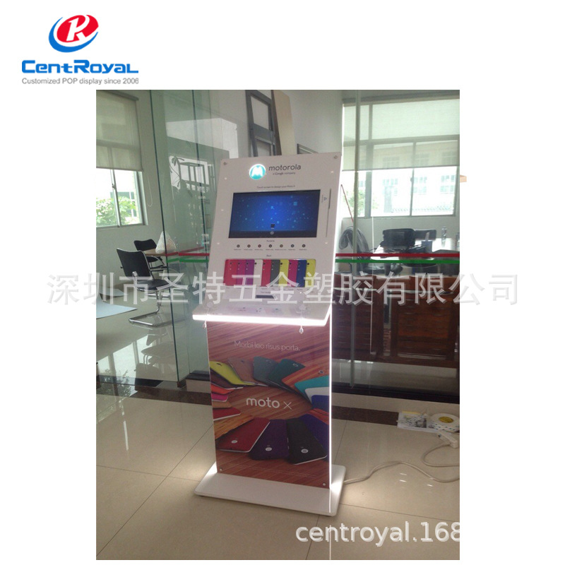 厂家设计 手机平板展示架 发光展示架 LED灯箱立式电子产品展示架