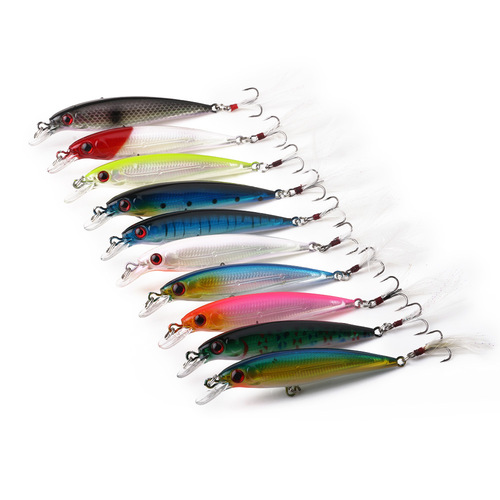 HENG JIA Lure Lure Bait 9cm Inner Laser Bionic Sea Bass Bait 8g Long-range Floating Minnow Bait