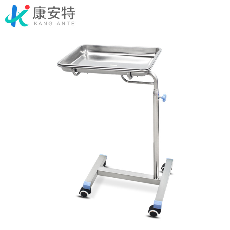 Estante de la bandeja de acero inoxidable engrosado 304 bandeja hospitalaria instrumento coche varilla Individual Doble varilla placa cuadrada estante del instrumento quirúrgico