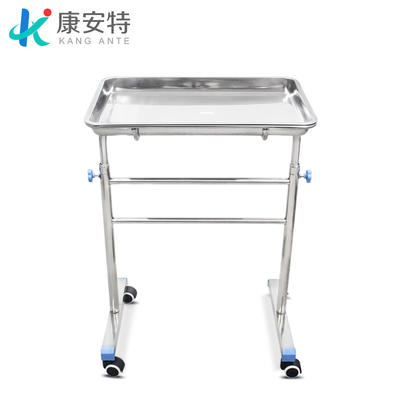 Estante de la bandeja de acero inoxidable engrosado 304 bandeja hospitalaria instrumento coche varilla Individual Doble varilla placa cuadrada estante del instrumento quirúrgico