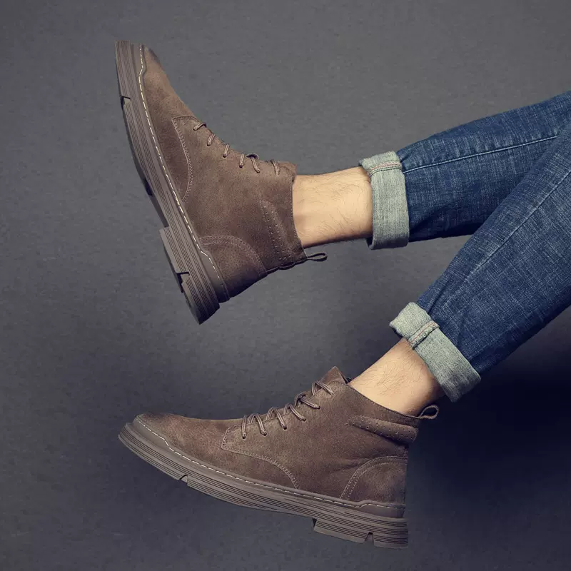 特大码45 46  47 48码马丁靴男鞋高帮沙漠靴工装切尔西靴15772