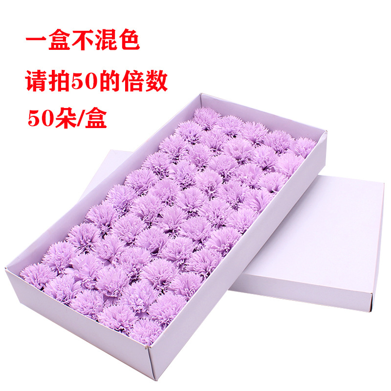 Flores artificiales de jabón, cabezas de flores de jabón para el Día de la Madre, claveles de jabón simulados con materiales para envolver flores, ramo de flores simuladas