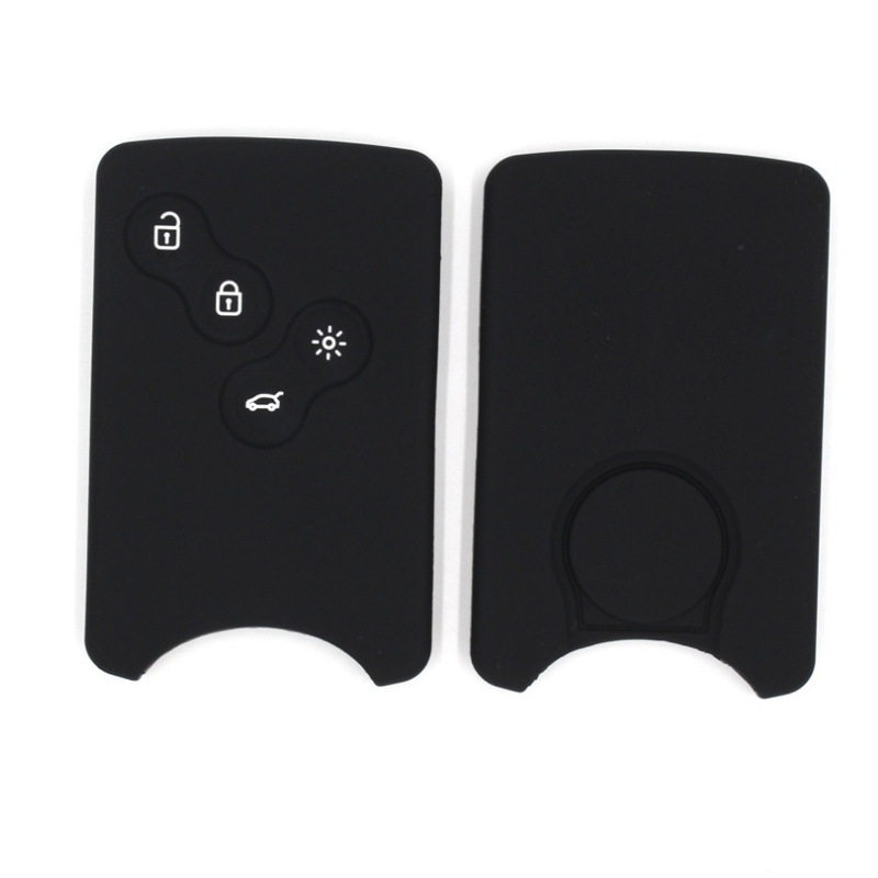 Renault Silicone Key Cover for Renault Koleos Captur Fluence (Static Rod/Key Bag) - black