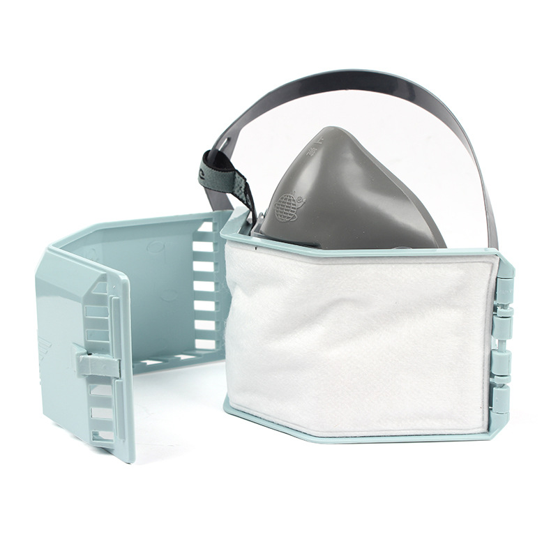 批发地球牌灰蓝防尘面具头戴式上海3200橡胶工业呼吸防护口罩滤纸