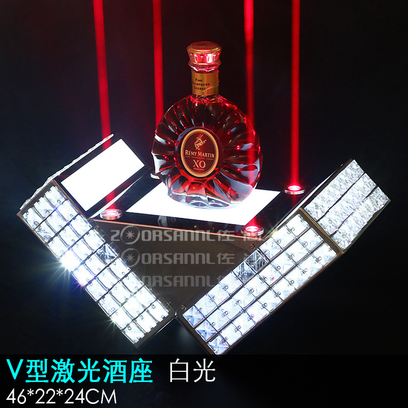 Zuoshang emisor de luz asiento de vino bar KTV bandeja de vino estante de exhibición de vino transmisor de vino XO recargable diamante asiento del vino