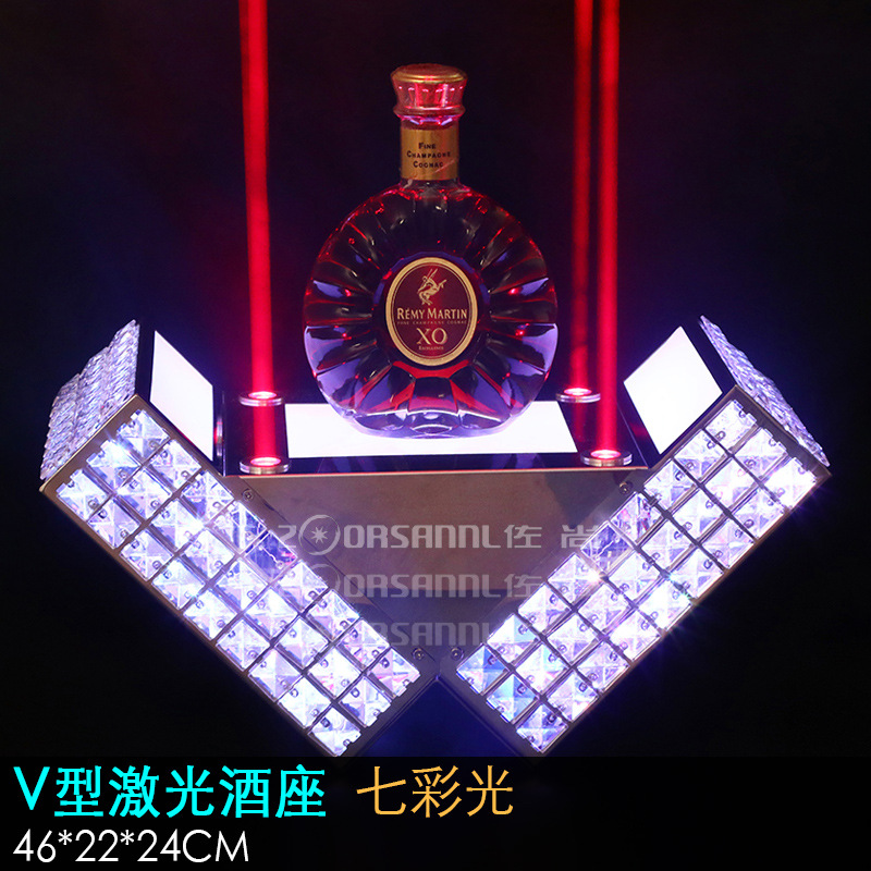 Zuoshang emisor de luz asiento de vino bar KTV bandeja de vino estante de exhibición de vino transmisor de vino XO recargable diamante asiento del vino