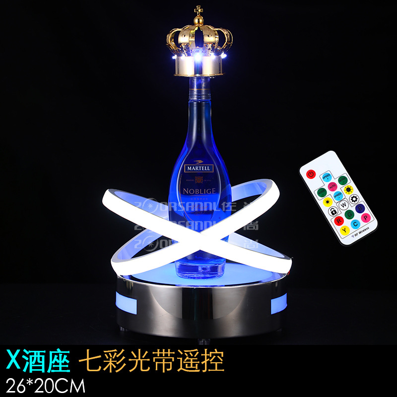 Zuoshang emisor de luz asiento de vino bar KTV bandeja de vino estante de exhibición de vino transmisor de vino XO recargable diamante asiento del vino